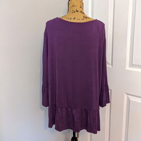 NWOT Ruffle purple blouse - Picture 5 of 5